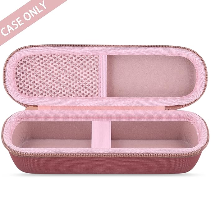 Hard Carrying Case for medicube Booster Pro 6-in-1 Real Glass Glow Beauty Massager, Shockproof EVA Storage Organizer with Mesh Pocket, Portable Travel Case, Pink
