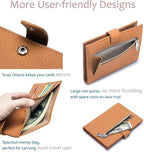 Leather RFID Passport Wallet for Travel – Slim Passport Holder for Women & Men with Card Slots, Zippered Coin Pocket, SIM Slot – Cash Slot Compact Travel Wallet Mother's Day Gift Box (Brown)