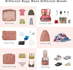 BAGAIL 8 Set Packing Cubes Luggage Packing Organizers for Travel Accessories-Pink Leopard