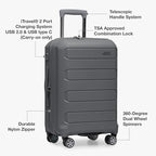 Traveler's Choice Pagosa Hardshell Expandable Luggage with Spinner Wheels, Gray, 3-Piece Set (22/26/30)