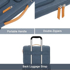 MOSISO 360 Protective Laptop Shoulder Bag,15 inch Computer Bag Compatible with MacBook Air 15 inch M5 M4 M3 M2/Pro 15, Dell XPS Plus,Side Open Messenger Bag with 4 Zipper Pockets&Handle, Haze Blue
