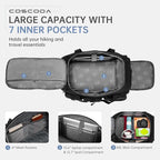 Gym Bags for Men with Shoe Compartment 60L Tactical Duffle Bag 3 in 1 Carry on Duffel Bag Travel Backpack Weekender Overnight Range Bag for Workout Football, Black