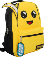 AI ACCESSORY INNOVATIONS Fortnite Peely Backpack for Boys & Girls, 16 Inch Nylon Twill Big Face Schoolbag W/Nana Zipper Pull, Yellow