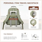 LOVEVOOK Laptop Backpack for Women with Pouch Pocket for Large Capacity Cup,15.6 Inch Teacher Nurse College Work Backpack Purse,Waterproof Laptop Bag Computer Back Pack for Travel, Beige-Green-Black