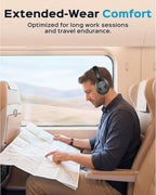 TREBLAB Z7-Pro Hybrid Active ANC Over-Ear Bluetooth Headphones for Work, Travel and Focus, All-Day Comfort, 38H Playtime, Foldable Wireless Headphones Noise Cancelling with Carrying Case