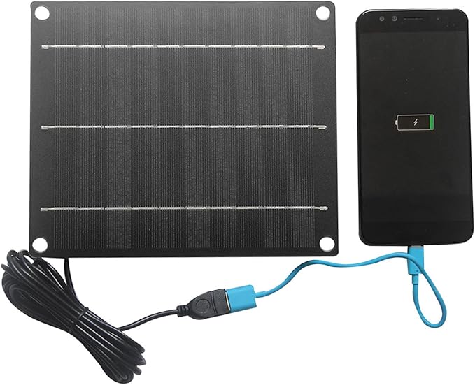 Tbest Solar Panel Charger High Efficiency 6W Energy Conversion USB Solar Panel Charger for Camping