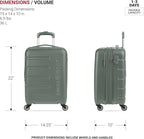 SwissGear 7366 Signature Hardside Expandable Luggage with Spinner Wheels, TSA Lock, Cup-Holder, Olive, Carry-On 19-Inch