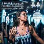 Concert Ear Plugs 2 Pairs, Noise Reduction Music Earplugs for Musicians, DJs, Festival, Raves, Loud Events, Hearing Protection for Adult/Kids 12+, incl Lanyard & Aluminum Case