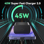 45W Super Fast Charger USB Type C Charger Cord 12FT with Android Phone Charger Fast Charging Block for Samsung Galaxy S26/S26 Ultra/S26+/S25/S25 Ultra/S25+/S24/S23/S22/S20/S21/Note 20/Note 10, Black