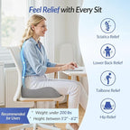 ZIKEE Pioneering Seat Cushion for Pressure Relief, Ergonomic Office Chair Cushion for Sciatica, Back, Hemorrhoids & Tailbone Pain Relief, High-Density Memory Foam Car Seat Cushion with Anti-Slip Base