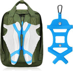 Shoe Holster for Backpack, takyu Shoe Holder with Backpack Clips for Cleat Bag, Shoe Clips Sports and Outdoor Accessories for Climbing Trip Carrying Extra Shoes (Blue)