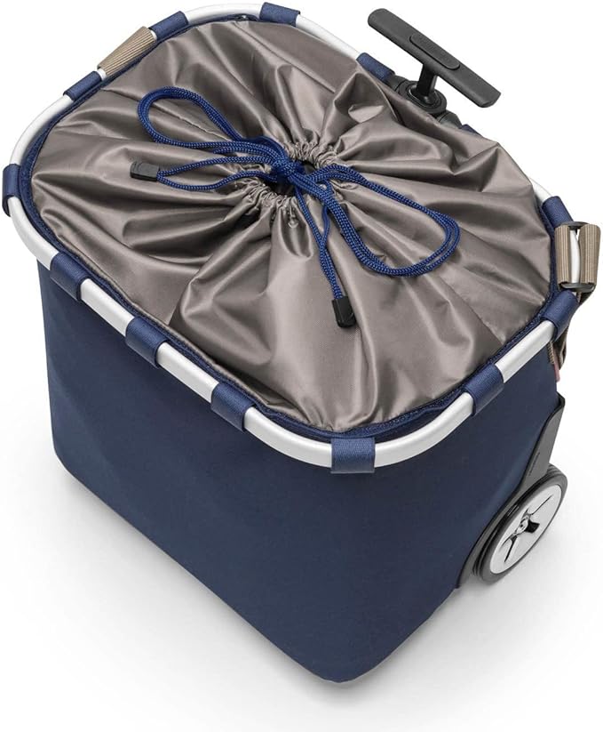 reisenthel carrycruiser Dark Blue - Portable Shopping Trolley with Sturdy Aluminum Frame, Shoulder Strap and Removable mesh Inner Bag -Water-Repellent