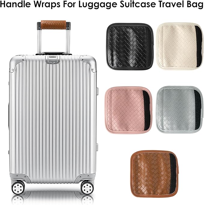 Luggage Handle Wraps -Suitcase Handle Wraps Travel Bag Handle Covers Suitcase Identifier Luggage Makers Covers(3Pcs-Brown)