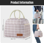 douyadady Lunch Bag Women/Men Lunch Box Women/Men (Grey+White Blocks)