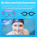 Swim Goggles No Leaking Anti-Fog Pool Goggles Swimming Goggles for Adult Men Women Youth, UV Protection 180° Clear Vision