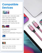 etguuds Pink USB C to USB C Cable 1ft, 2-Pack 60W USBC to USBC Cord, Type C to C Charger Cable Fast Charging for iPhone 17 16 15 Pro Max Plus Air, Samsung Galaxy S25 S24 S23, for MacBook/iPad, Pixel