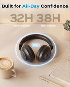 TREBLAB Z7-Pro Hybrid Active ANC Over-Ear Bluetooth Headphones for Work, Travel and Focus, All-Day Comfort, 38H Playtime, Foldable Wireless Headphones Noise Cancelling with Carrying Case