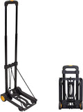 Mount-It! Folding Luggage Cart and Dolly | 77 Lb Capacity | Portable Lightweight Luggage Trolley Cart with Telescoping Handle and 4 Rubber Wheels | Steel Frame