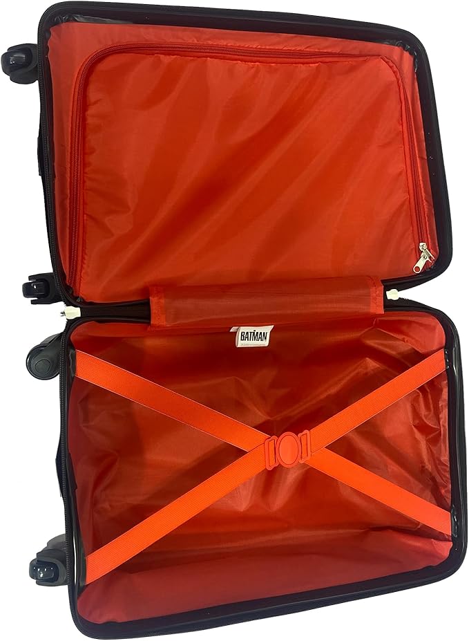 Fast Forward Batman Black Luggage 20 Inches Hard-Sided Tween Spinner Carry-On Travel Trolley Rolling Suitcase for Kids