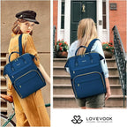 LOVEVOOK Laptop Backpack for Women,18 Inch Professional Womens Travel Backpack Purse Computer Laptop Bag Nurse Teacher Backpack,Waterproof College Work Bags Carry on Back Pack with USB Port,Royal Blue