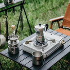 Folding Camping Table - Small Outdoor Table with Storage Bag - Adjustable Height 14.2'' & 18.9'', Portable Lightweight Aluminum Foldable Side Table for Picnic, BBQ, Beach & Tailgating (Small)