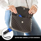 Compact Travel Umbrella for Purse - Flat Handle, Waterproof for Light Rain