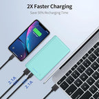 Ekrist Portable Charger Power Bank 25800mAh, Ultra-High Capacity Fast Phone Charging with Intelligent Controlling IC,2 USB Port External Cell Phone Battery Pack Compatible with iPhone,Android-Green