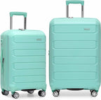 Traveler's Choice Pagosa Hardshell Expandable Luggage with Spinner Wheels, Mint, 2-Piece Set (22/26)