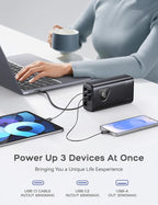 RORRY Portable Charger, 5000mAh Portable Charger Power Bank with Built-in Cables Laptop Power Bank, 25000mAh 65W Portable Laptop Charger