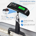 Luggage Scale, 110lb Luggage Weight Scale with 4 Unit Switching Functions&LED Display, Luggage Scale Travel Digital for Weighing Luggage, Backpacks, Packages and Markets(Black)