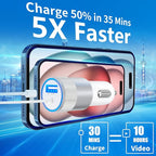 [Apple MFi Certified] iPhone 16 Car Charger Fast Charging, Caiinei 4.8A USB Car Power Cigarette Lighter USB-C Car Charger Adapter + 6FT Type-C Cable for iPhone 16 Pro/16 Plus/16 Pro Max/15/15 Pro/iPad