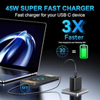 45W USB C Super Fast Charger Type C Charger Fast Charging Android Phone Charger Block with 5FT Type C Charging Cable for Samsung Galaxy S26 Ultra/S26/S26+/S25/S25 Ultra/S25+/S24 Ultra/S23 Ultra/S26