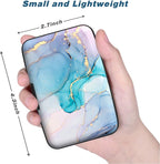 Credit Card Holder, Mini Aluminum Card Wallet RFID Blocking Slim Metal Hard Card Case for Women Men, Purple Gold Marble