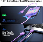 Super Fast Charger Type C, 25W USB C Wall Charger Fast Charging for Samsung Galaxy S26 Ultra/S26/S26+/S25 Ultra/S25/24 Ultra/S24/S23 Ultra/S22 Ultra with 10FT Long Android Type C Charger Cable 2Pack