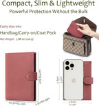 Slim RFID Passport Wallet for Women – Leather Travel Wallet Womens with Passport Slot & Card Slots, Zippered Coin Pocket & Cash Holder Travel Organizer Burnt Sienna (Brick Red)