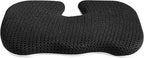 Gooo&Ma Office Chair Cushion - Air Fiber Seat Cushion for Tailbone Pain Relief, Breathable Cooling U-Shape Desk Chair Pad for Car & Gaming, Ergonomic Memory Foam Alternative Washable(Black)
