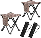 TRIPLE TREE 2 Pack Camping Stool, 13.8 Inch Camouflage Portable Folding Stool for Outdoor Walking Hiking Fishing 400 LBS Capacity with Carry Bag