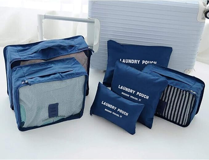 Mossio 7 Set Packing Cubes with Shoe Bag - Compression Travel Luggage Organizer