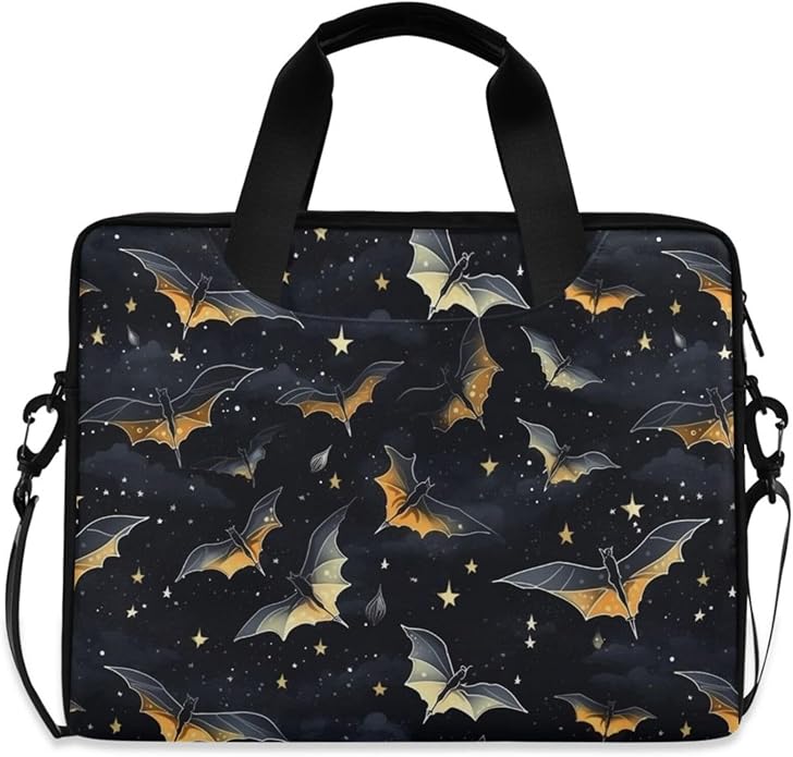 MNSRUU Laptop Bag for 15.6 inch Black Gothic Bats
