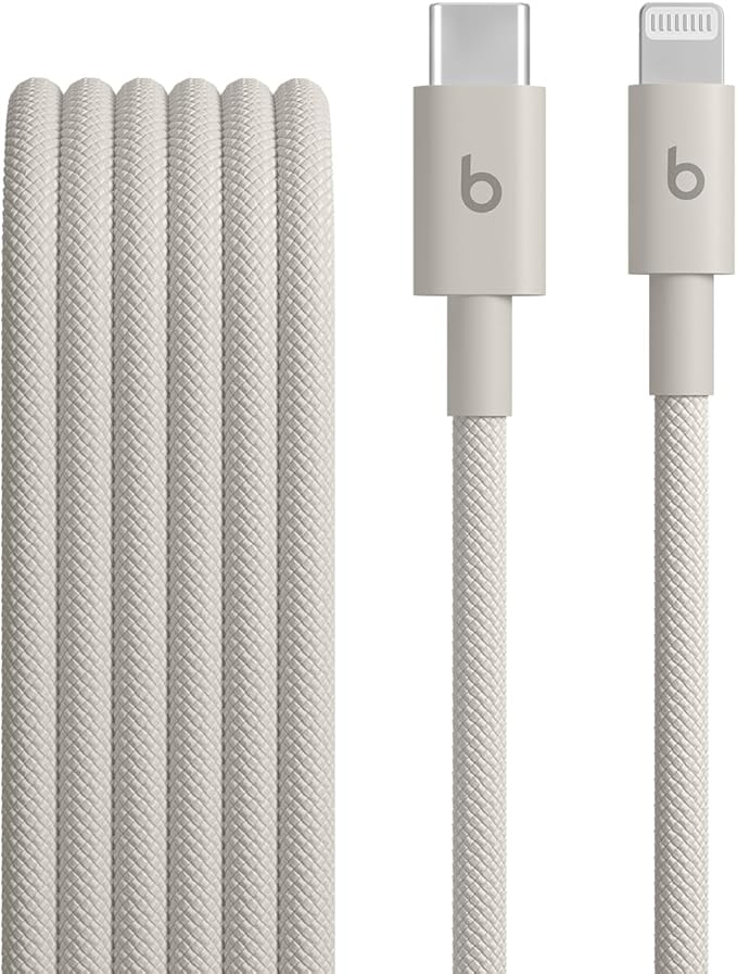 Beats USB-C to Lightning Woven Cable Fast Charging Durable/Tangle-Free Compatible Charger for Apple Devices w Lightning Ports (1.5 m, 5 ft) - Surge Stone