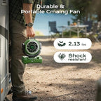 Portable Rechargeable Camping Fan, 20000mAh Battery Operated Fan with LED Light, 1-100 Stepless Speed, 1-12H Timer, Brushless Motor, Oscillating Desk Fan, Tent Fan with LED Display for Camping Travel