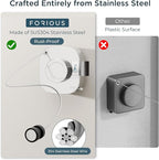 FORIOUS Retractable Clothesline 13.8FT, 304 Stainless Steel Non-Sagging Indoor Outdoor Clothes Line, Rustproof Heavy Duty Clothes Drying Laundry Line, Screw Wall Mounted for Bathroom, Chrome