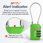 TSA Accepted Luggage Travel Lock, Set-Your-Own Combination Lock for School Gym Locker, Luggage Suitcase Baggage Locks, Filing Cabinets, Toolbox, Case(Green, 4 Pack)