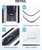 BAGSMART Clear Toiletry Bag, 2 Pack TSA Approved Travel Toiletry Bag Carry on Travel Accessories Bag Airport Airline Quart Size Bags Water Repellent Makeup Cosmetic Bag for Women (Black-2pcs)