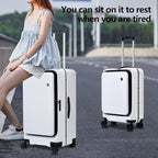 Kaleenie 2 pieces 20/29 Aluminum Frame Carry On and Checked Luggage Set with Side Opening, Lightweight Hardshell ABS+PC Trunk Suitcase with TSA Lock, 360° Universal Wheels & Adjustable Handle, White