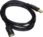 Amazon Basics USB-A 2.0 Extension Cable, Male to Female, 480Mbps Transfer Speed, 6.5 Foot, Black