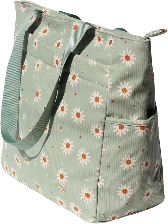 ESVAN Original Floral Tote Bag Large Shoulder Bag with Multi Pockets for Gym Travel Beach Daily Bags