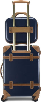 World Traveler VentureX Airline Approved 2-Piece Carry-On Luggage Set – Lightweight Hardside Polycarbonate Suitcase with Spinner Wheels - Gatsby Navy