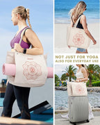 Gonex Yoga Mat Bag, Yoga Gym Bag Tote Bag with Multi Pockets For Women Men, Canvas Yoga Mat Carrier Take in Out Mat Easily For Pilates Travel Workout Office