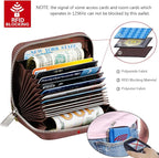 FurArt Zipper Wallet Women, RFID Blocking Credit Card Wallet, Business Card Holder, Compact Size KeyChain Wallet